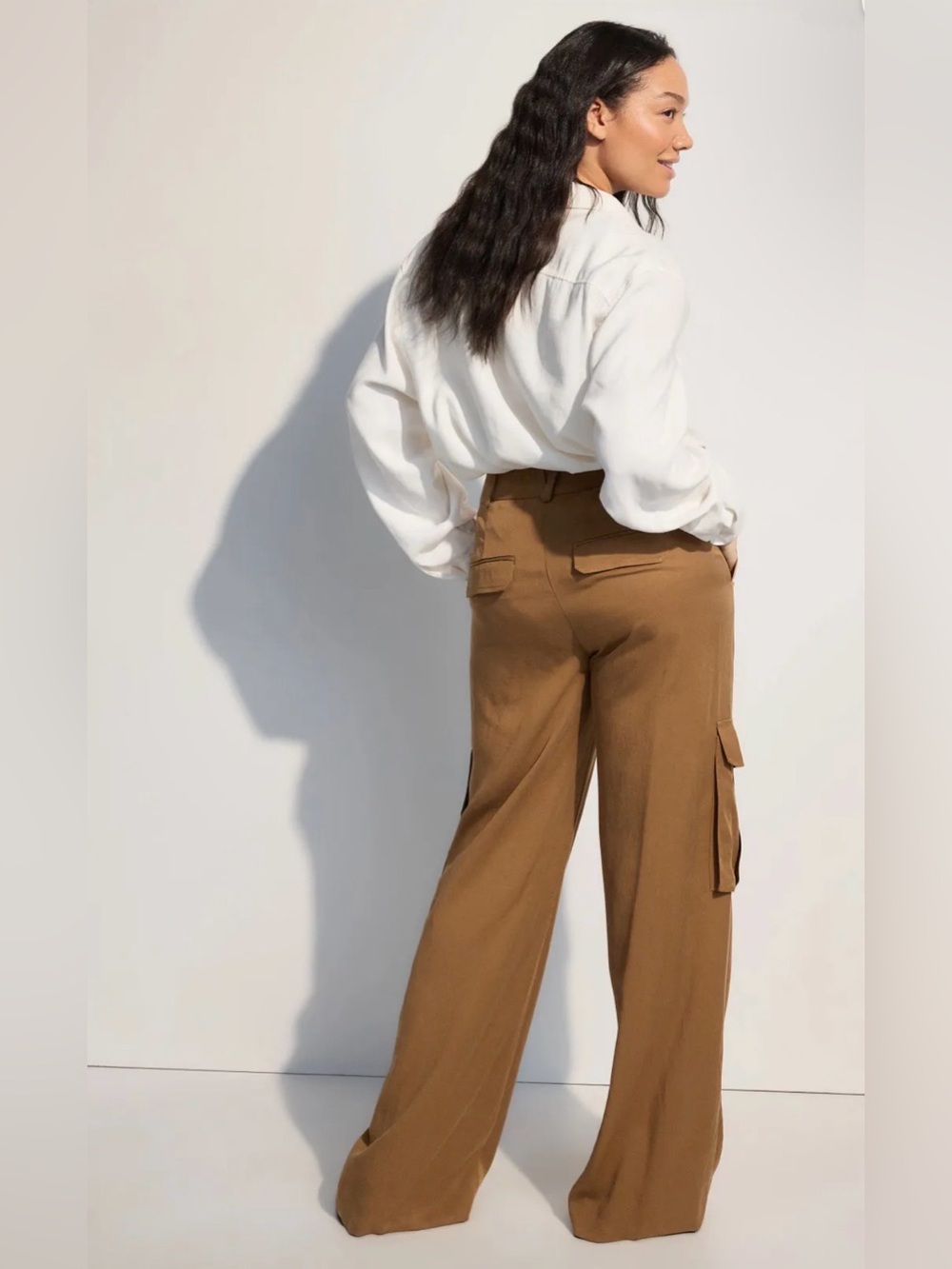 Veronica Beard Saul Pant Wide Leg Cargo khaki Pants in Whiskey brown tan NEW NWT - Picture 2 of 13